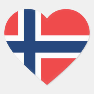 Norway (Norwegian) Flag Heart Sticker