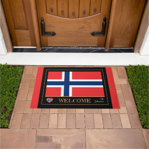 Norway & Norwegian Flag house mats/sports Welcome Doormat