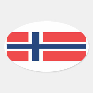 Norway/Norwegian Flag Oval Sticker