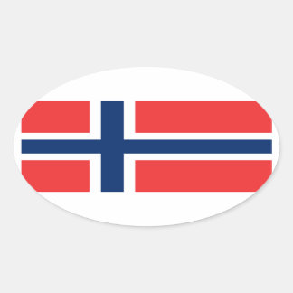 Norway/Norwegian Flag Oval Sticker