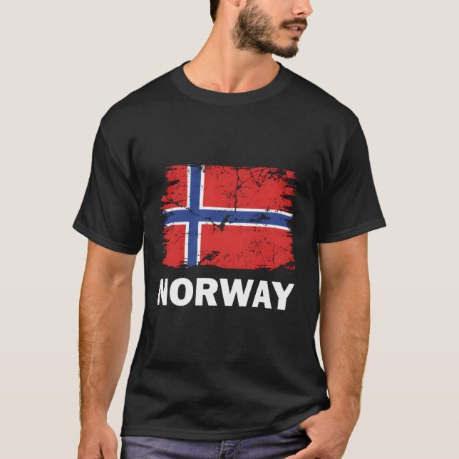 Norway Norwegian Flag Pride Support Norwegian T-Shirt (Front)