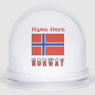 Norway Norwegian Flag Red Personalized  Snowglobe