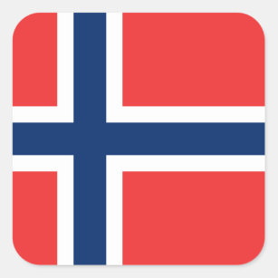 Norway (Norwegian) Flag Square Sticker