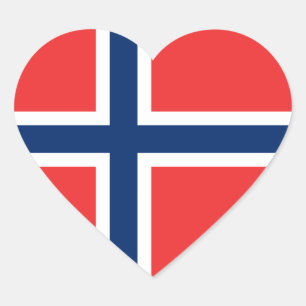 Norway/Norwegian Heart Flag Heart Sticker