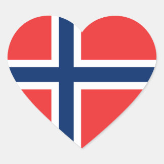 Norway/Norwegian Heart Flag Heart Sticker
