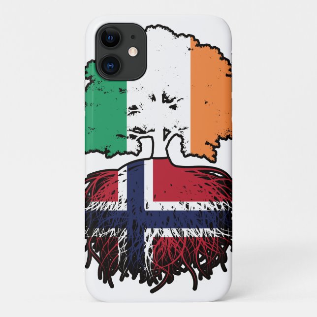 Norway Norwegian Irish Ireland Tree Roots Flag Case-Mate iPhone Case (Back)