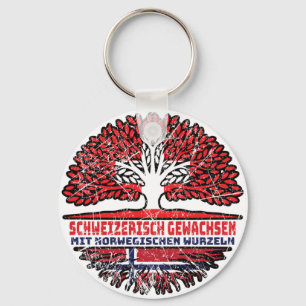 Norway Norwegian Swiss Switzerland Tree Root Key Ring