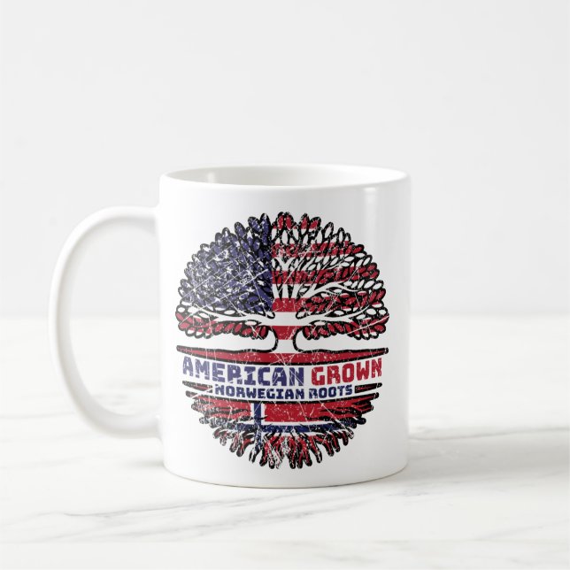 Norway Norwegian US American USA United States Coffee Mug (Left)