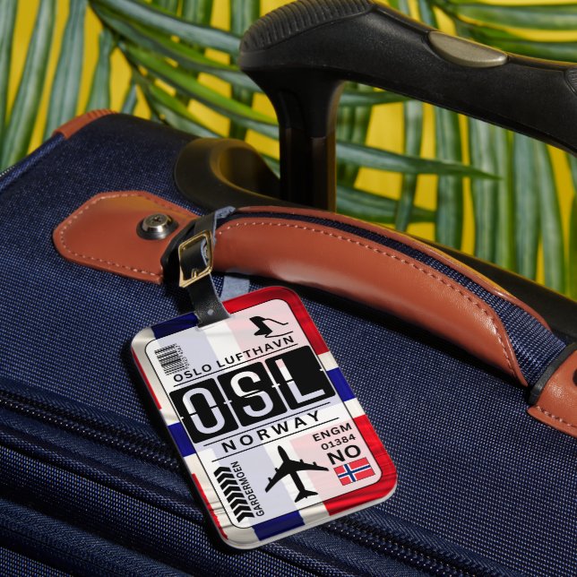 Norway OSL Airport Code Luggage Tag (Front Insitu 1)