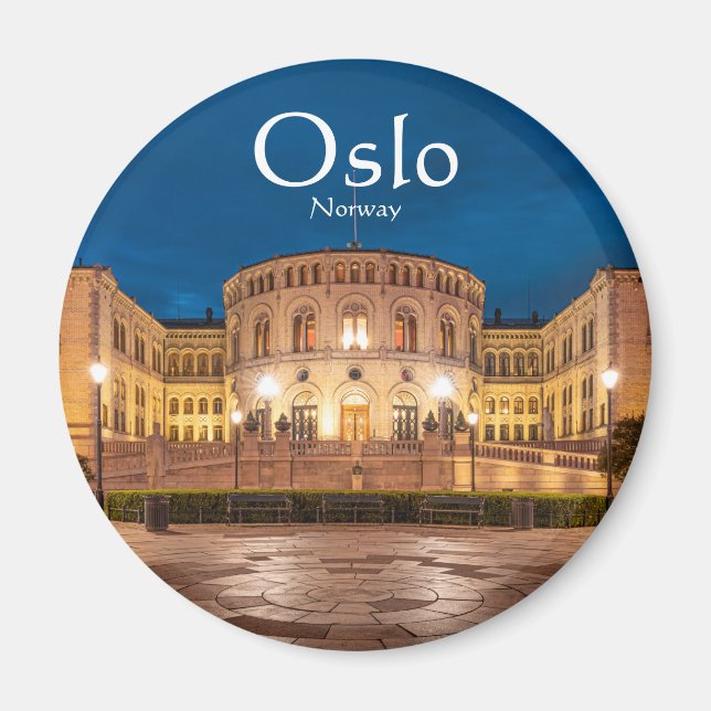 Norway Oslo Storting Building At Night Magnet (Front)