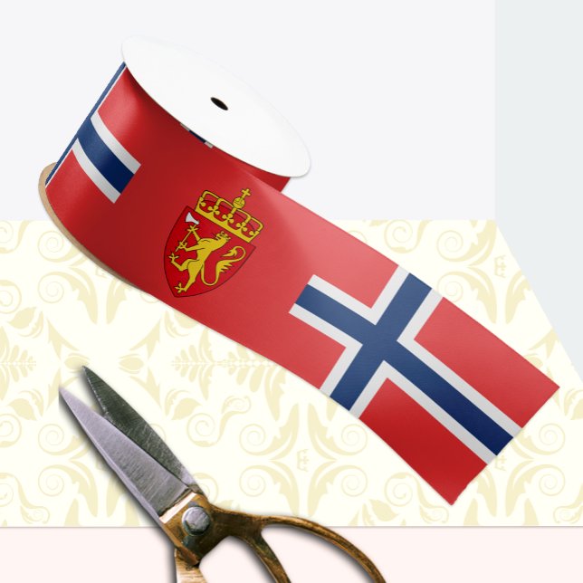 Norway Ribbon, Emblem, patriotic, Norwegian Flag Satin Ribbon (Creator Uploaded)
