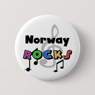 Norway Rocks 6 Cm Round Badge