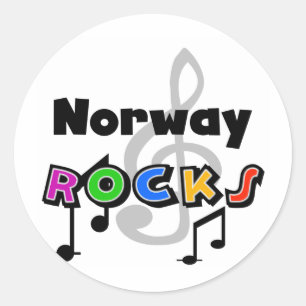 Norway Rocks Classic Round Sticker
