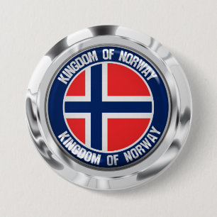 Norway Round Emblem 7.5 Cm Round Badge