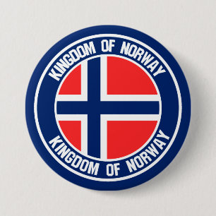 Norway Round Emblem 7.5 Cm Round Badge