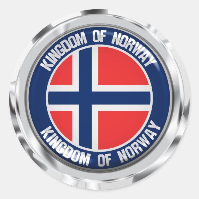 Norway Round Emblem Classic Round Sticker (Front)