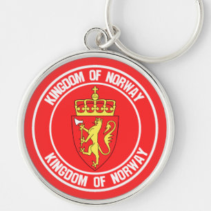 Norway Round Emblem Key Ring
