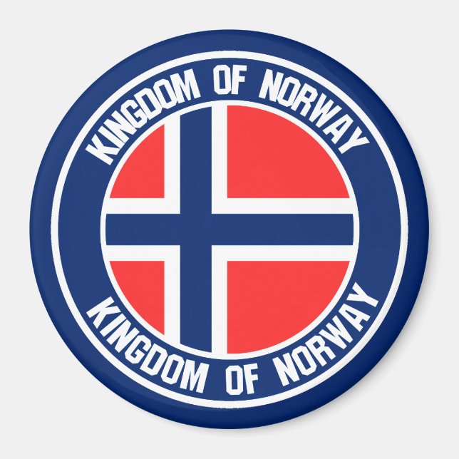 Norway Round Emblem Magnet (Front)