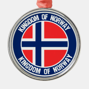 Norway Round Emblem Metal Ornament