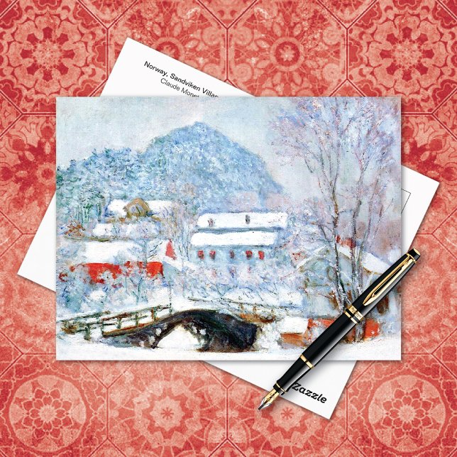 Norway, Sandviken Village Snow Claude Monet Postcard (Creator Uploaded)