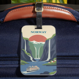 Norway Scandinavia Europe Fjord Minimalist Travel Luggage Tag