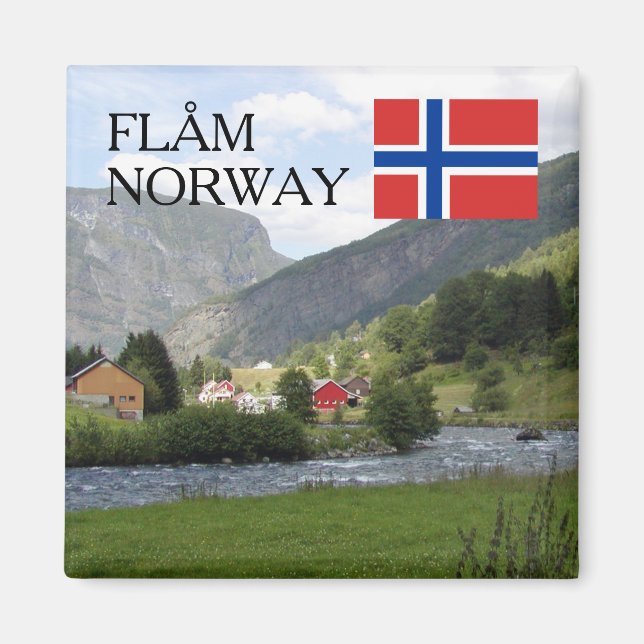 Norway Scandinavia mountains Flam travel souvenir Magnet (Front)
