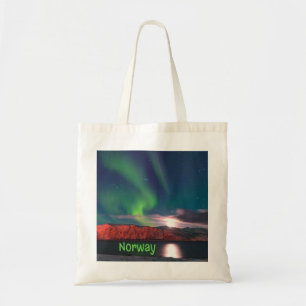 Norway Scandinavian Northern Lights Red Cliffs Tote Bag