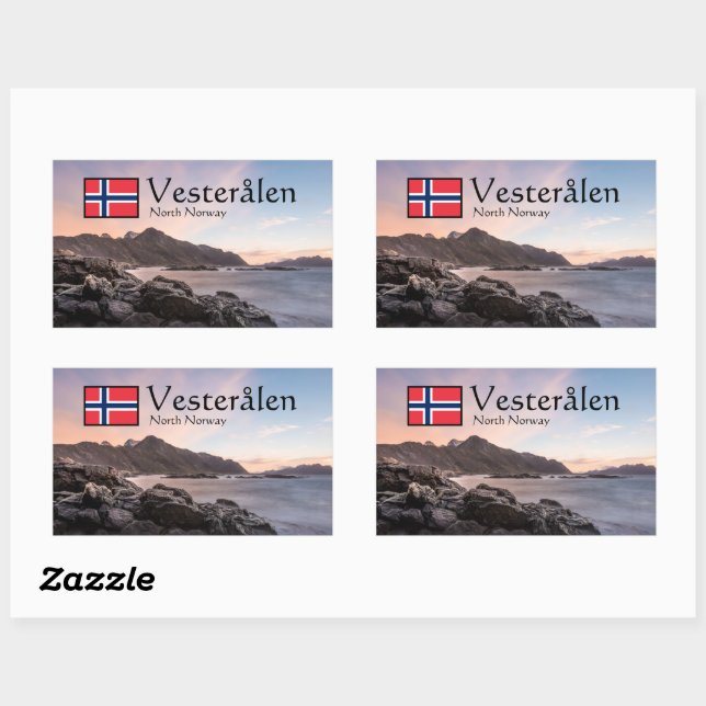Norway Seascape Rectangular Sticker (Sheet)