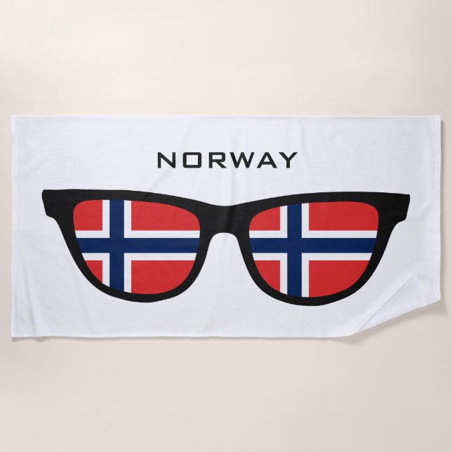 NORWAY Shades custom text beach towel (Front)