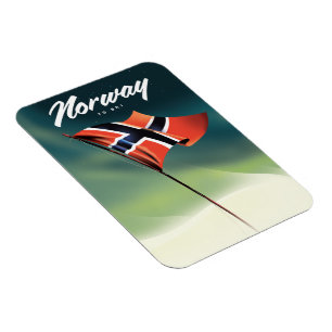 Norway Ski poster Magnet