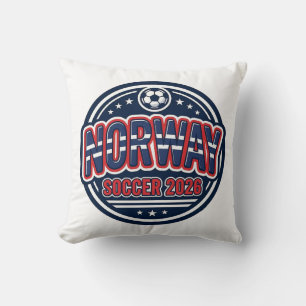Norway Soccer 2026 Soccer Bold Country Typography Cushion