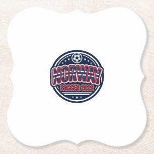 Norway Soccer 2026 Soccer Bold Country Typography  Paper Coaster