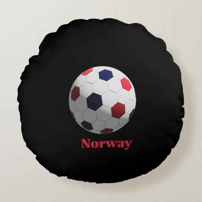 Norway soccer round cushion (Front)