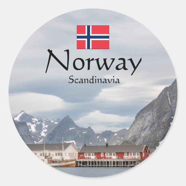 Norway Souvenir Classic Round Sticker (Front)