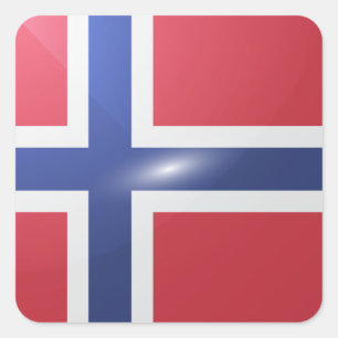 Norway square glossy flag sticker