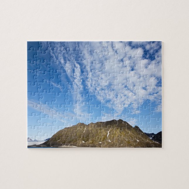 Norway, Svalbard, Clouds above steep cliffs Jigsaw Puzzle (Horizontal)