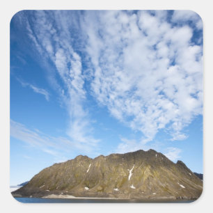 Norway, Svalbard, Clouds above steep cliffs Square Sticker