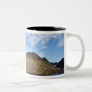 Norway, Svalbard, Clouds above steep cliffs Two-Tone Coffee Mug