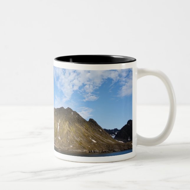 Norway, Svalbard, Clouds above steep cliffs Two-Tone Coffee Mug (Right)