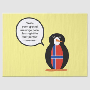 Norway Talking Ms Penguin Personalised Tissue Paper