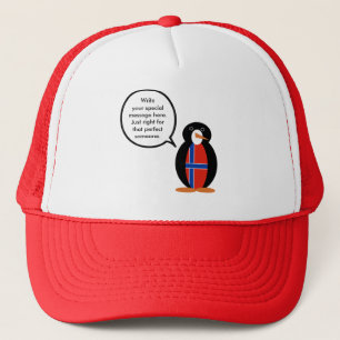 Norway Talking Ms Penguin Personalised Trucker Hat