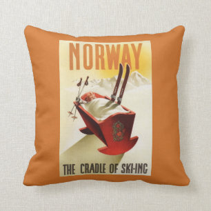 Norway - The Cradle of Skiing Cushion