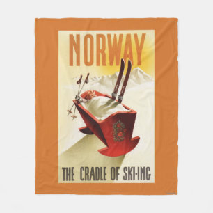 Norway - The Cradle of Skiing Fleece Blanket