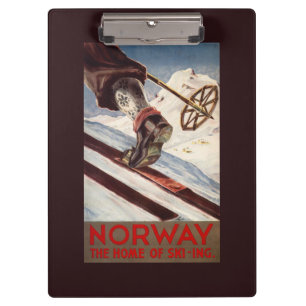 Norway - The Home of Skiing Clipboard