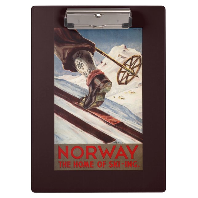 Norway - The Home of Skiing Clipboard (Front)
