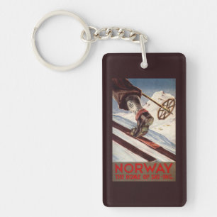 Norway - The Home of Skiing Key Ring