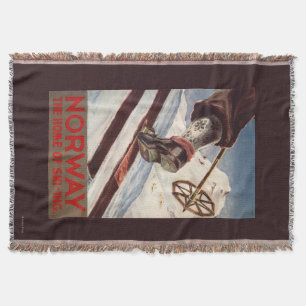 Norway - The Home of Skiing Throw Blanket