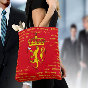 Norway Tote, Norwegian flag fashion Tote Bag