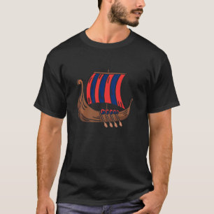 Norway Viking Ship Norse Mythology Norwegian Flag T-Shirt