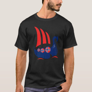 Norway Viking Ship Norwegian Flag Dragon Boat T-Shirt